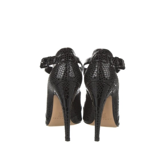 Casadei Black Patent Leather PITONDRILL NERO Open Toe Booties (38 IT) - Picture 3 of 13